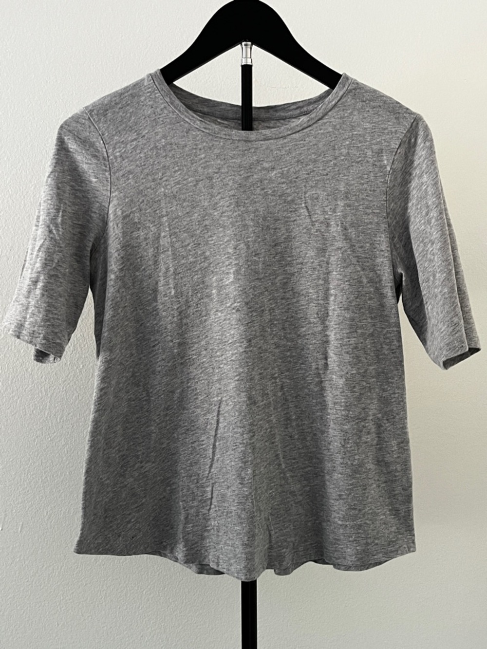 🤍✨ Eileen Fisher Organic Cotton Tee | Elbow Sleeve | Heather Gray | Petite S ✨